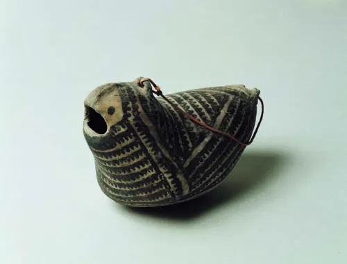 Dyrepotte, Tusayan Black-on-white, 1100-1275, længde 18 cm.
