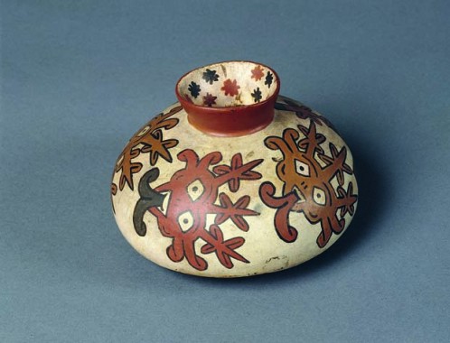 Krukke, højde 8,5 cm, Nazca, sydkysten, ca. 0-700.