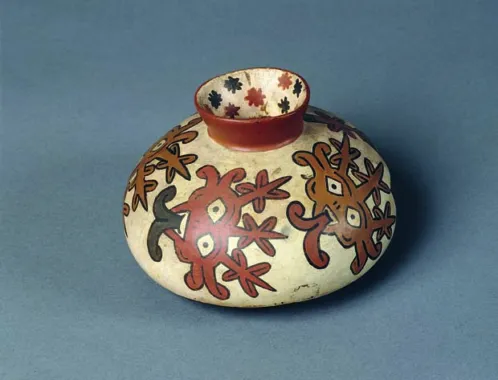 Krukke, højde 8,5 cm, Nazca, sydkysten, ca. 0-700.