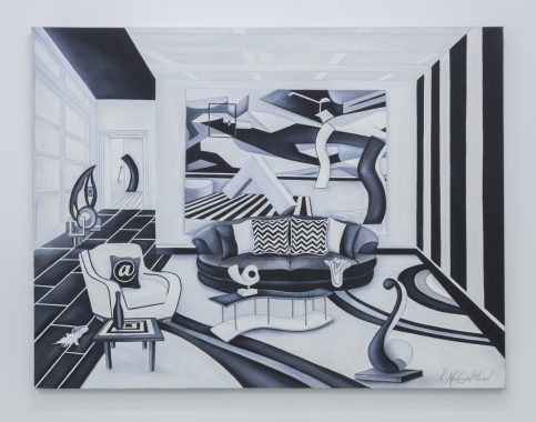 Spilled Milk (The joint spirit of Kathleen Madison Moore and I), 2014. Oliemaling, kanvas. 130 x 99 cm. Foto: Søren Aagaard