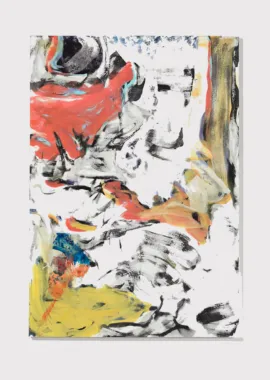 Uden titel, 2015. 180 x 125 cm. Olie, gouache, tusch på lærred.