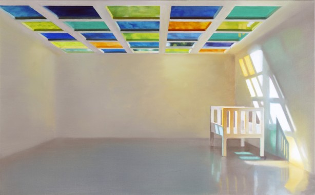 Room with light above, 2007, olie på lærred, 80x130 cm, foto: Anders Sune Berg