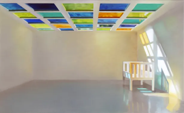 Room with light above, 2007, olie på lærred, 80x130 cm, foto: Anders Sune Berg