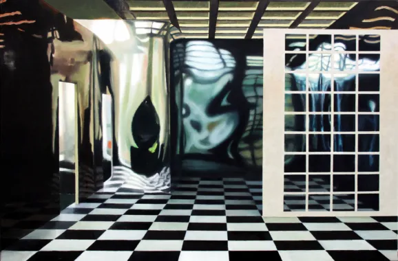 Uden titel, 2009, olie på lærred, 80x120 cm, foto: Anders Sune Berg