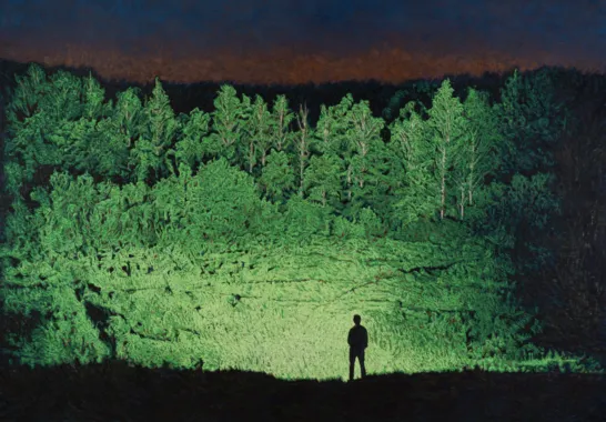 Lygtefører, 2022. Olie på lærred, 200 x 280 cm. Foto: Ahmad Siyar Quasimi