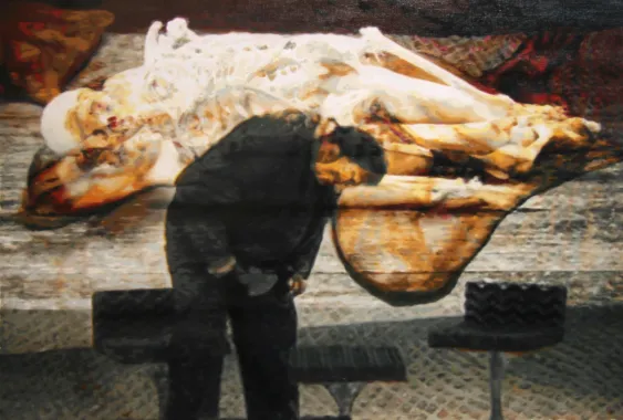 Arvesynd?, 80 x 118 cm, olie på lærred, 2010, foto: Christian Skeel
