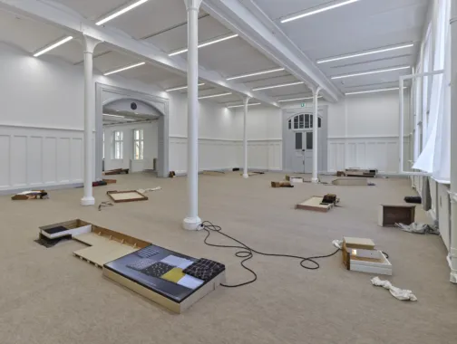 Installationsoversigt. Separatudstillingen 'Kammerspil' på Overgaden, Institut for Samtidskunst, 2021. Privat foto 