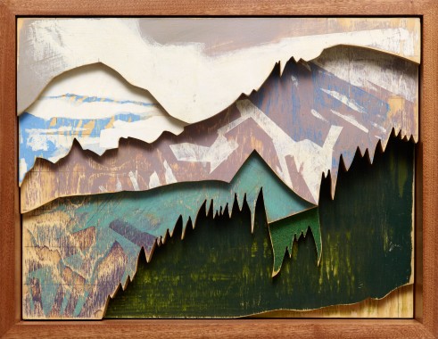 Seven steps to Heaven, 2012, krydsfinér relief, akryl og lak, 39,5 cm x 52,0 cm x 9,0 cm, © Ivan Andersen, Galleri Bo Bjerggaard