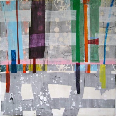 In between and next to, sign 2012, olie og marmorstøv på lærred, 130 x 130 cm