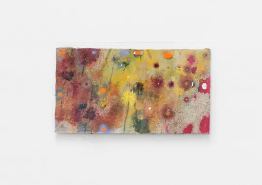 Smedens have 2018, Afgang 2018 på Kunsthal Charlottenborg. Oil, wax, silk, paper and aluminum on dibond Foto: David Stjernholm