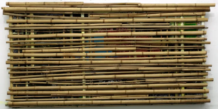 Torben Ebbesen, SE, - et billede, 2006. Bambus, akryl og olie, 85 x 165 x 11 cm. Foto: Magnus Ebbesen.